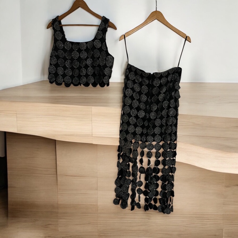 Black and Silver Two-Piece Set
